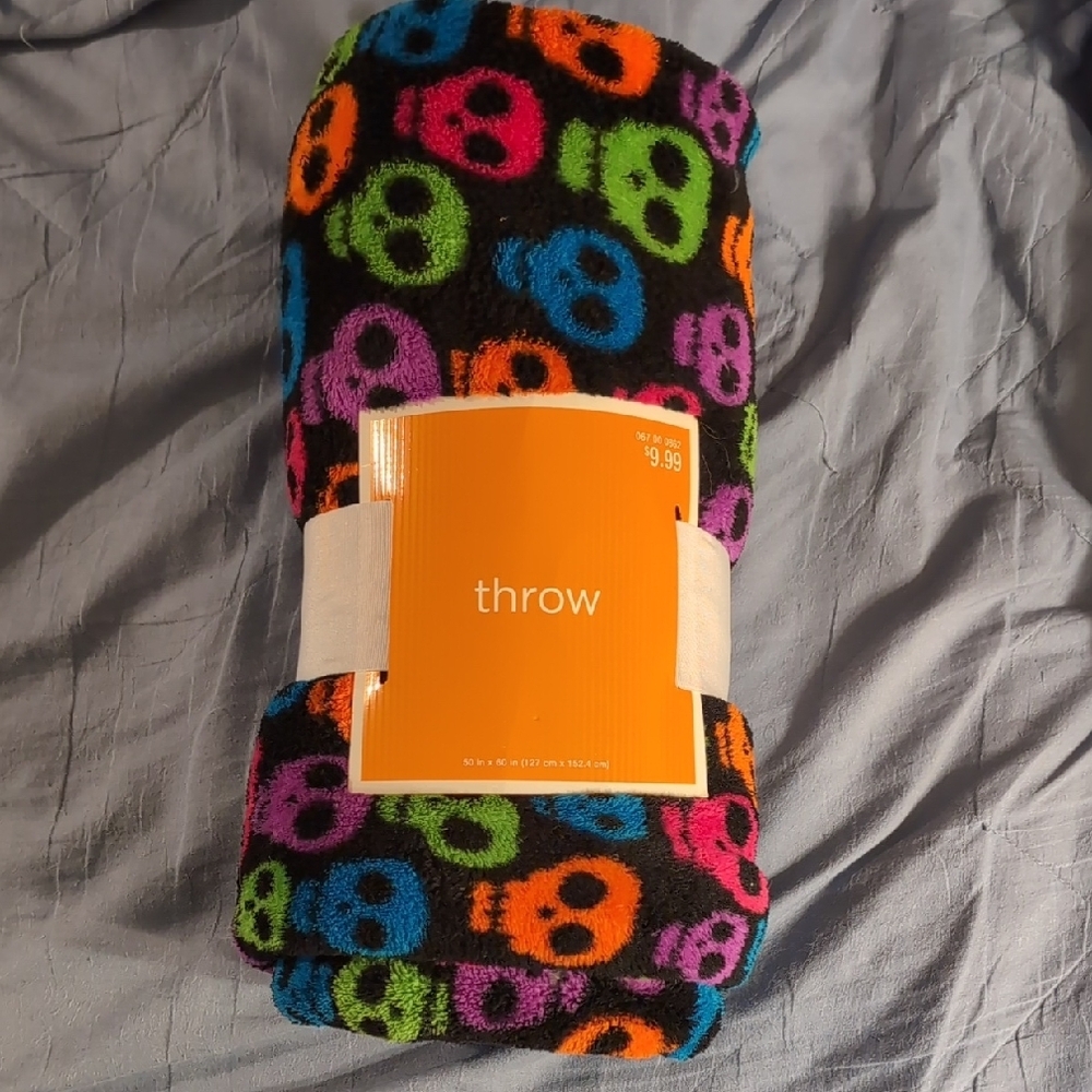 Target Multicolor Skull Throw Blanket